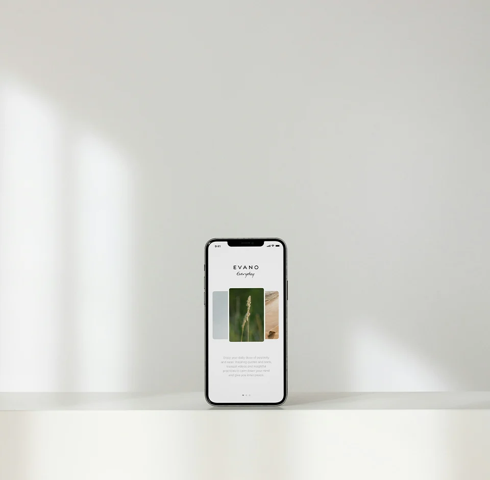 Smartphone mockup in bright minimalist setting